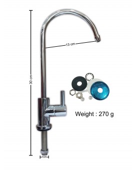 WELLON 1/4 inch Ro Drinking Water Purifier SS Faucet For Ro Reverse Osmosis Filtration System (Silver)